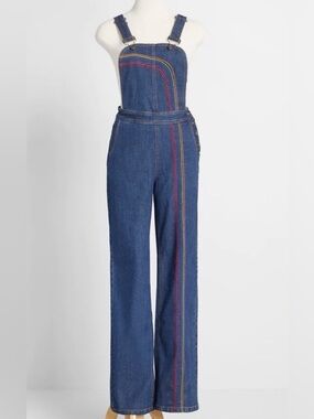 ModCloth Rainbow With Me Denim Overalls Womens 20W